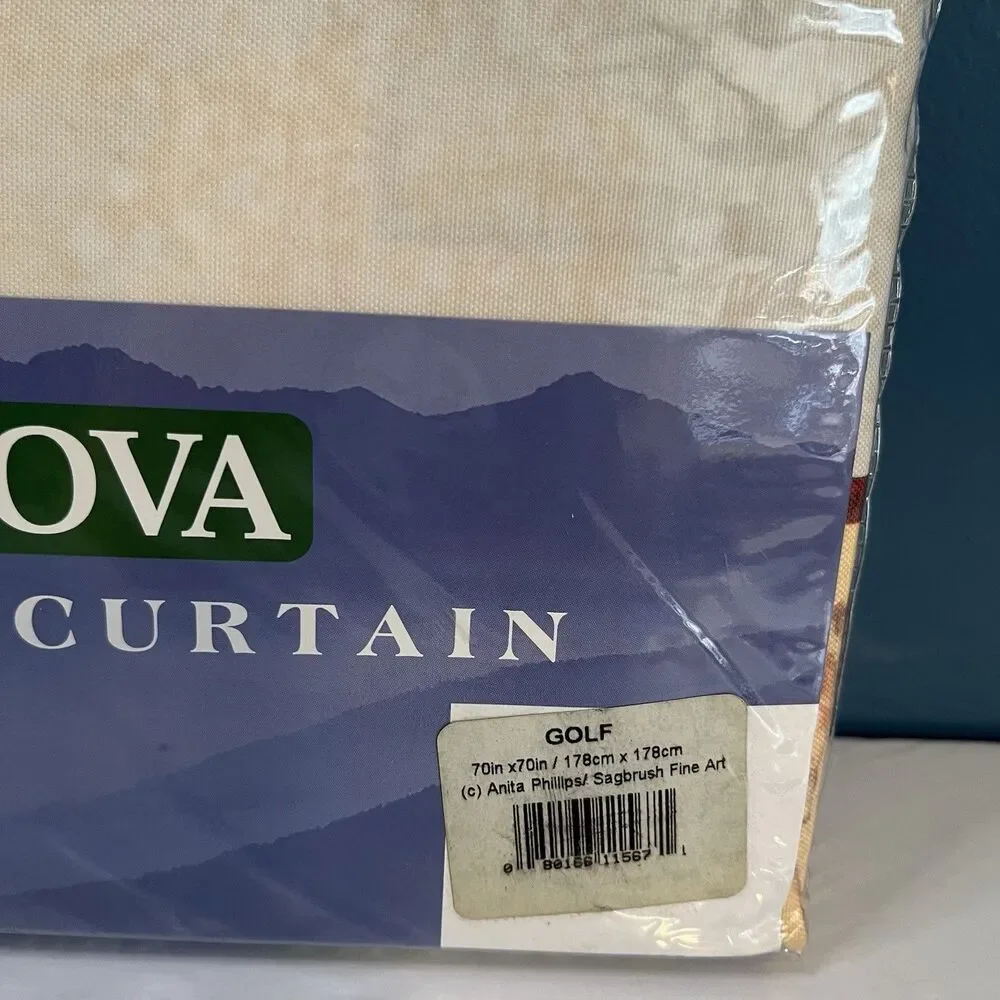 NWT Golf Theme Shower Curtain GOLF ll Fabric Single Panel 70”x70” Bacova